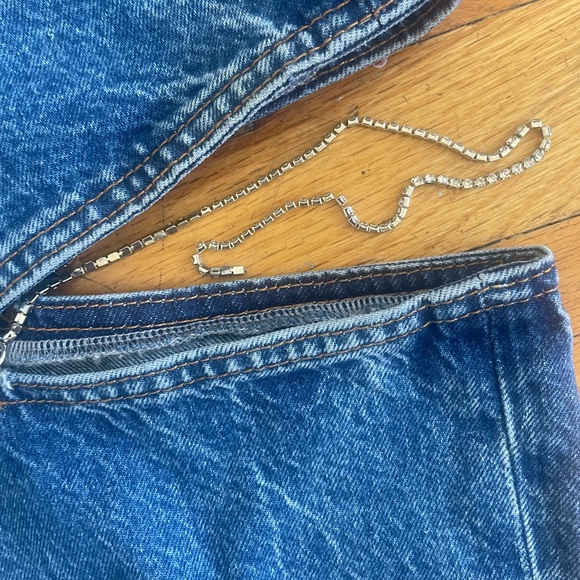*BLOGGERS FAVE* Zara cut out jeans with rhinestone chains - sz 2 - Picture 8 of 10